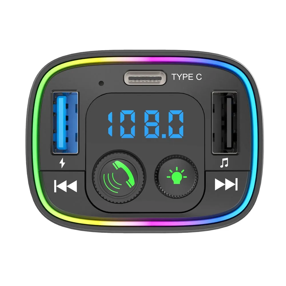 Car Fm Transmitter Bluetooth-compatible Hands-free Calling