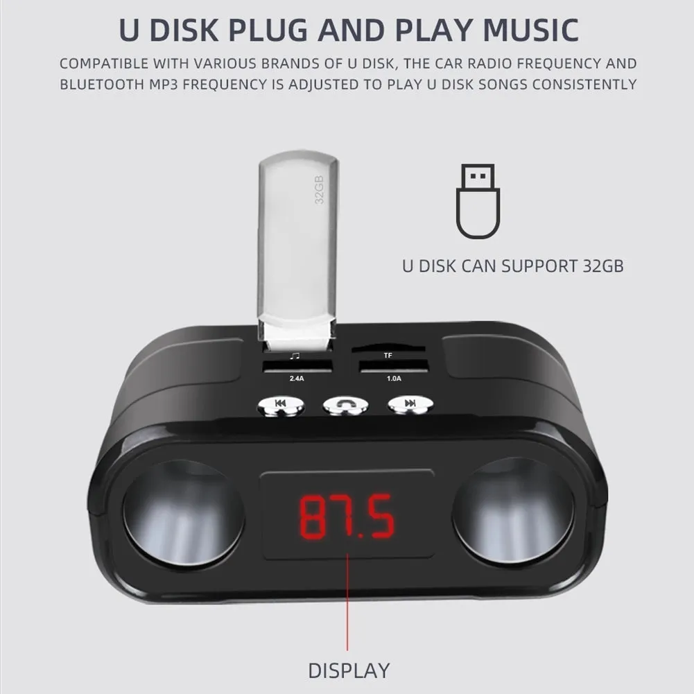 Car Fm Transmitter Bluetooth Hands-free Car Kit Mp3 Music Player