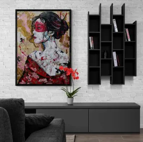 Cherry Yua 140cm x 100cm Geisha Abstract Realism Book Club Painting (SOLD)