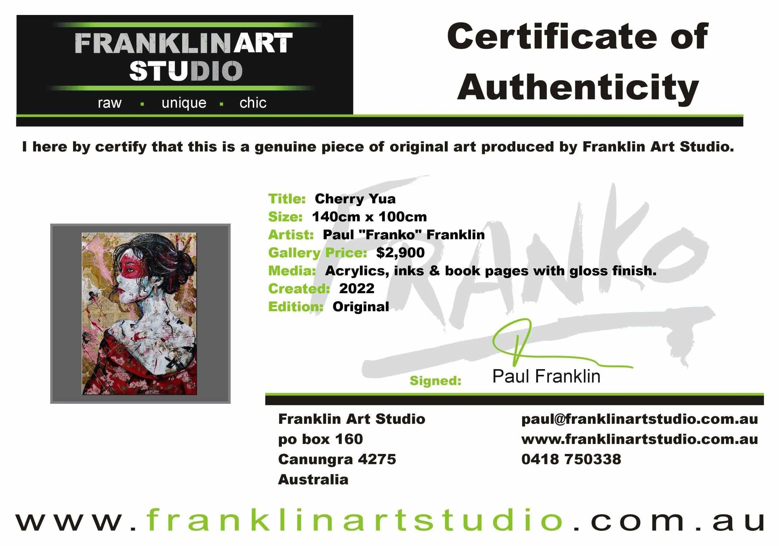 Cherry Yua 140cm x 100cm Geisha Abstract Realism Book Club Painting (SOLD)
