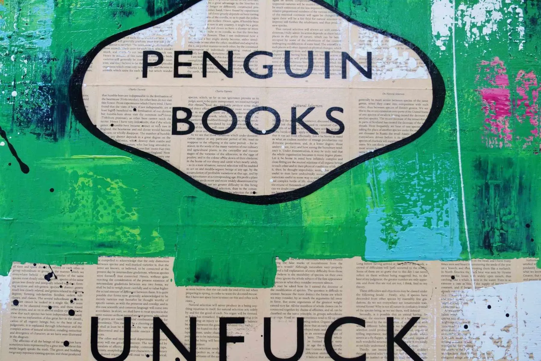 Climactic 140cm x 100cm Unfuck The Climate Urban Pop Book Club Painting (SOLD)