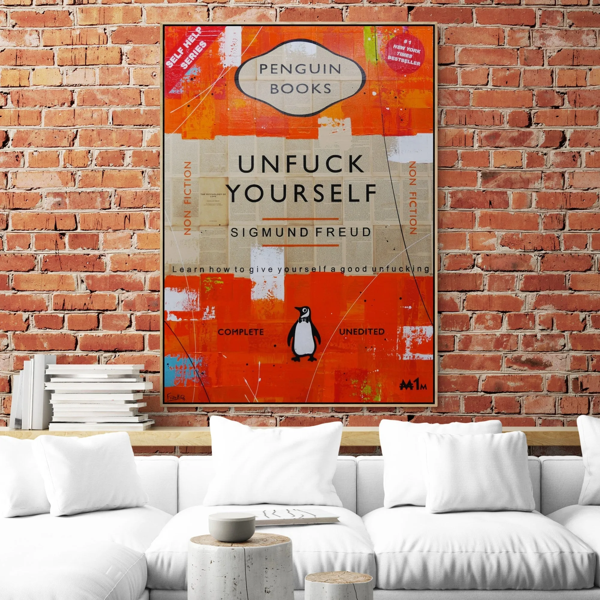 Completely Unfucked 140cm x 100cm Unfuck Yourself Urban Pop Book Club Painting (SOLD)