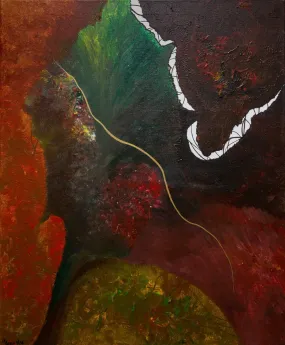 Contemporary art, abstract painting | PINECONE (50 x 44 cm)