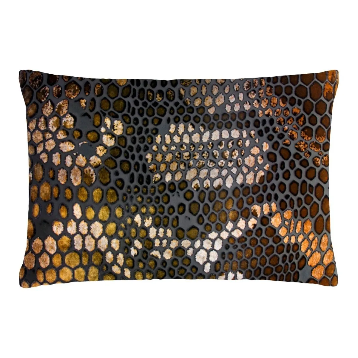 Copper Ivy Snakeskin Burnout Velvet Pillows