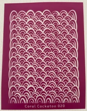 Coral Cockatoo Silk Screen Mermaid Scales