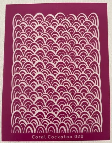 Coral Cockatoo Silk Screen Mermaid Scales