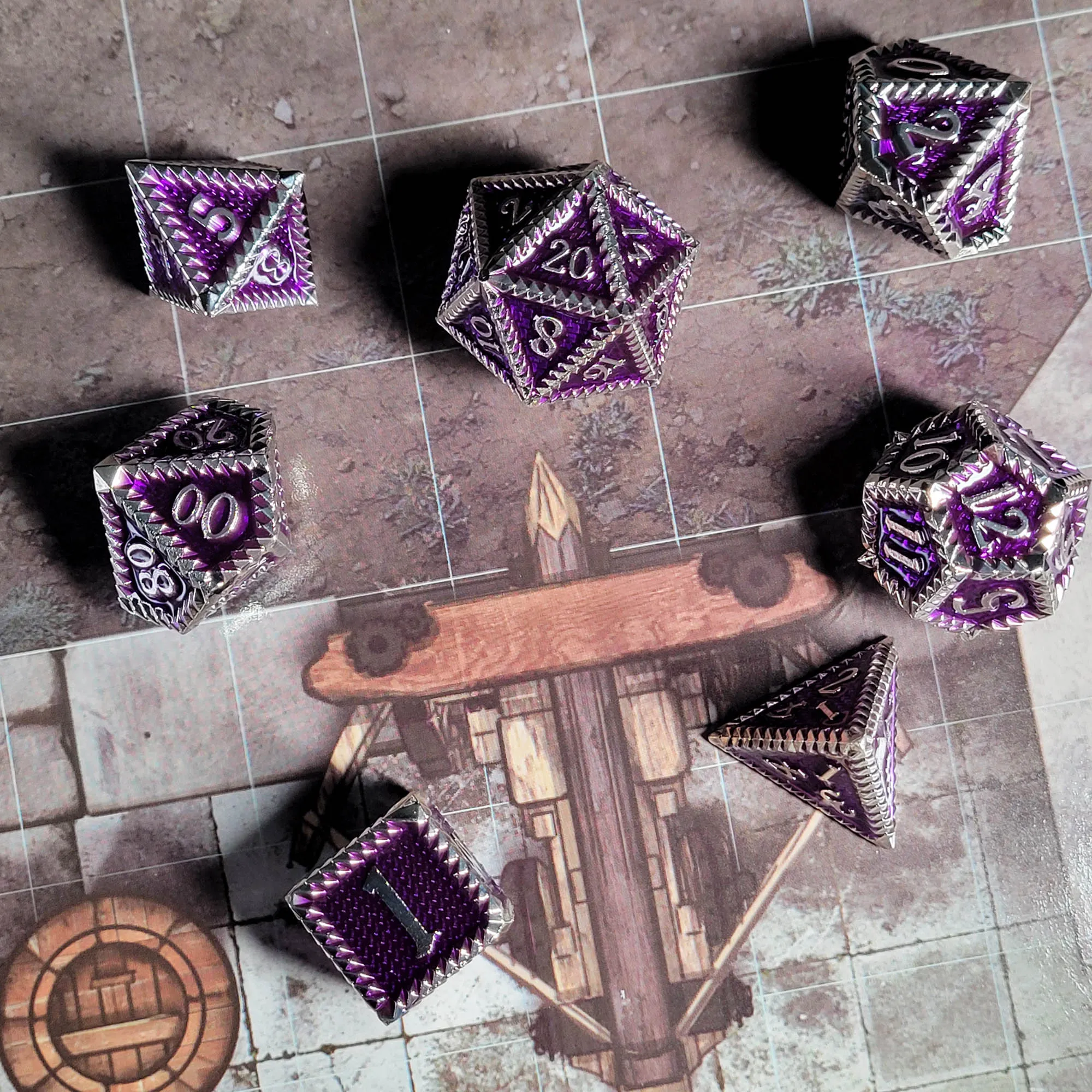 Deep Dragon Metal RPG Dice Set