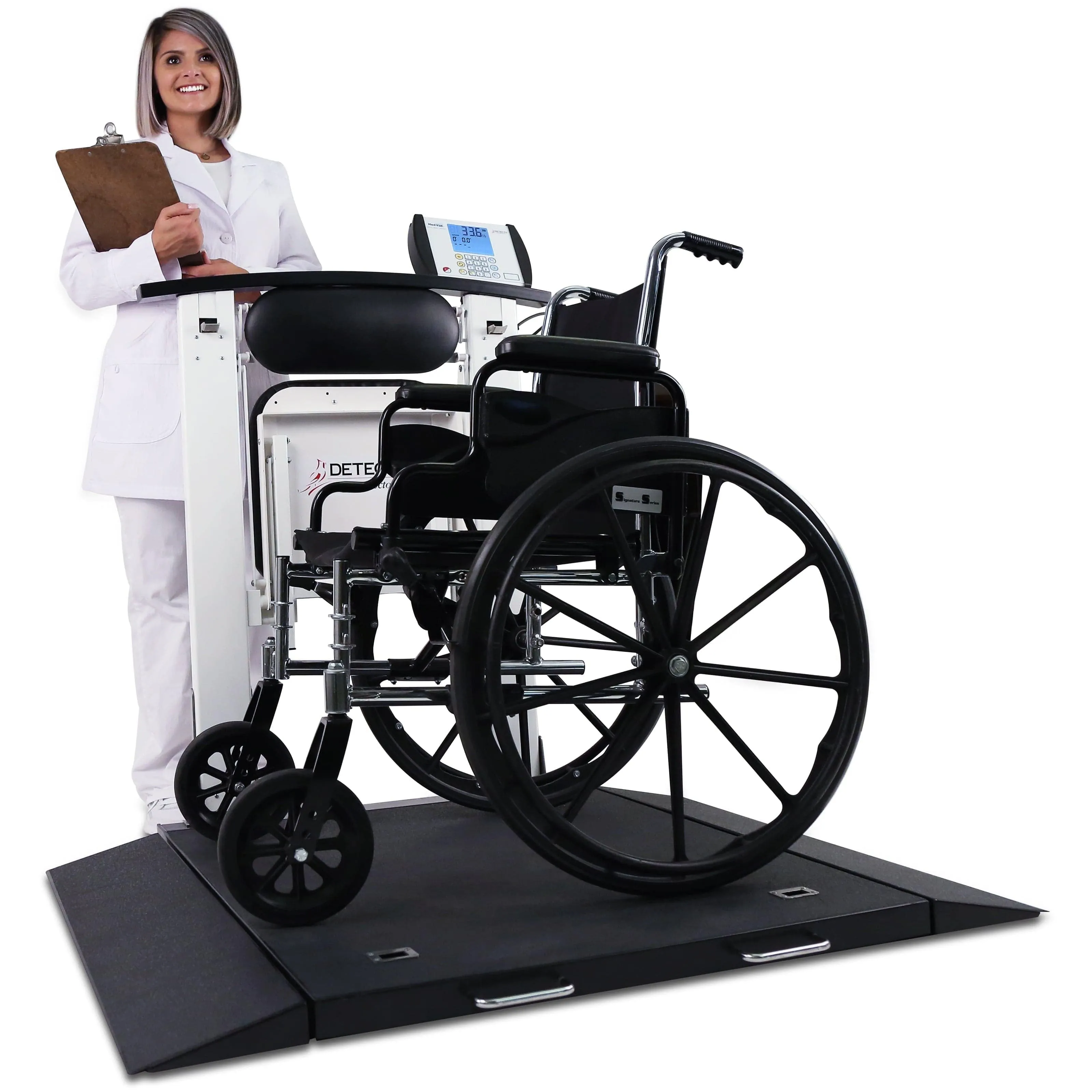 Detecto Portable Wheelchair Scale with Handrail and Seat