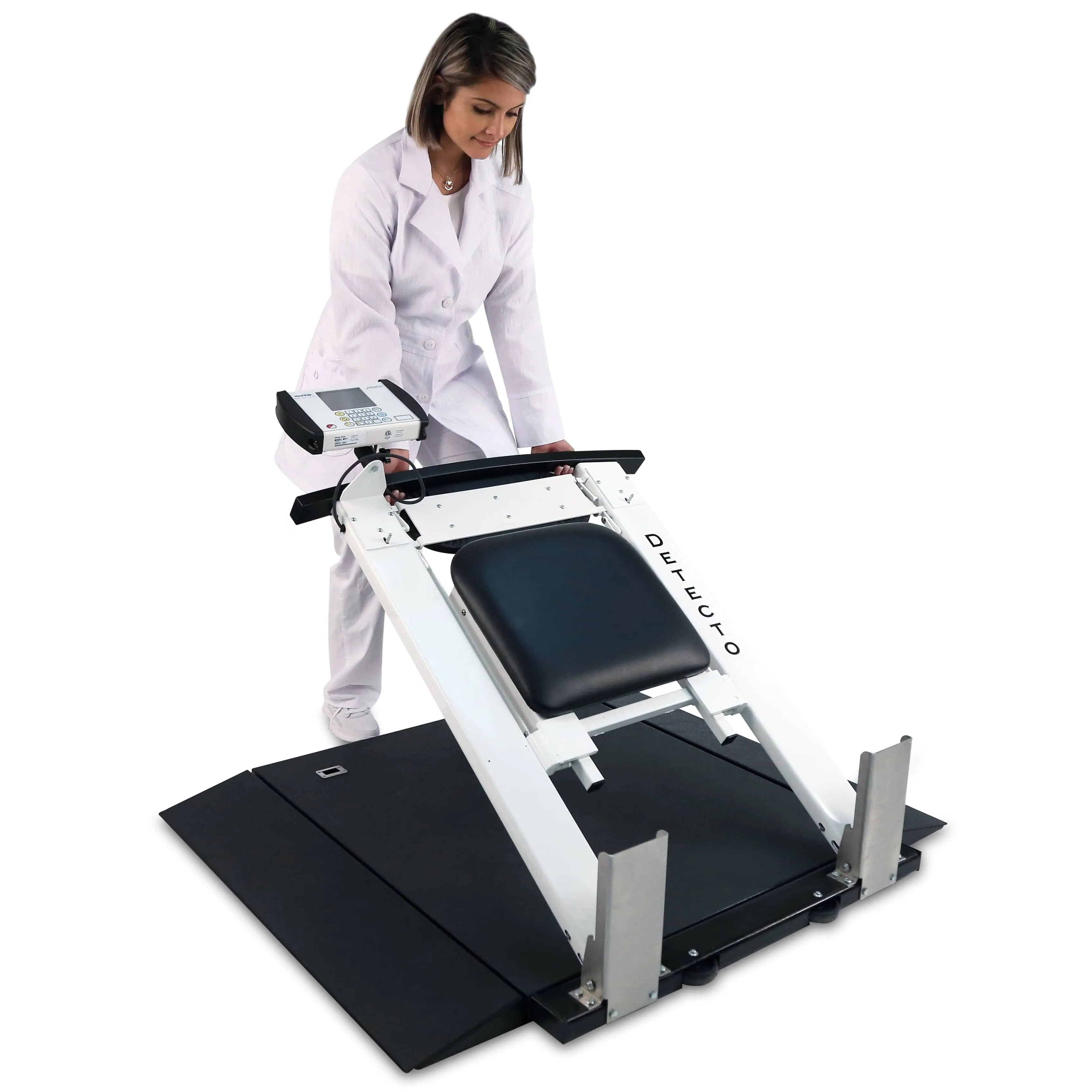 Detecto Portable Wheelchair Scale with Handrail and Seat