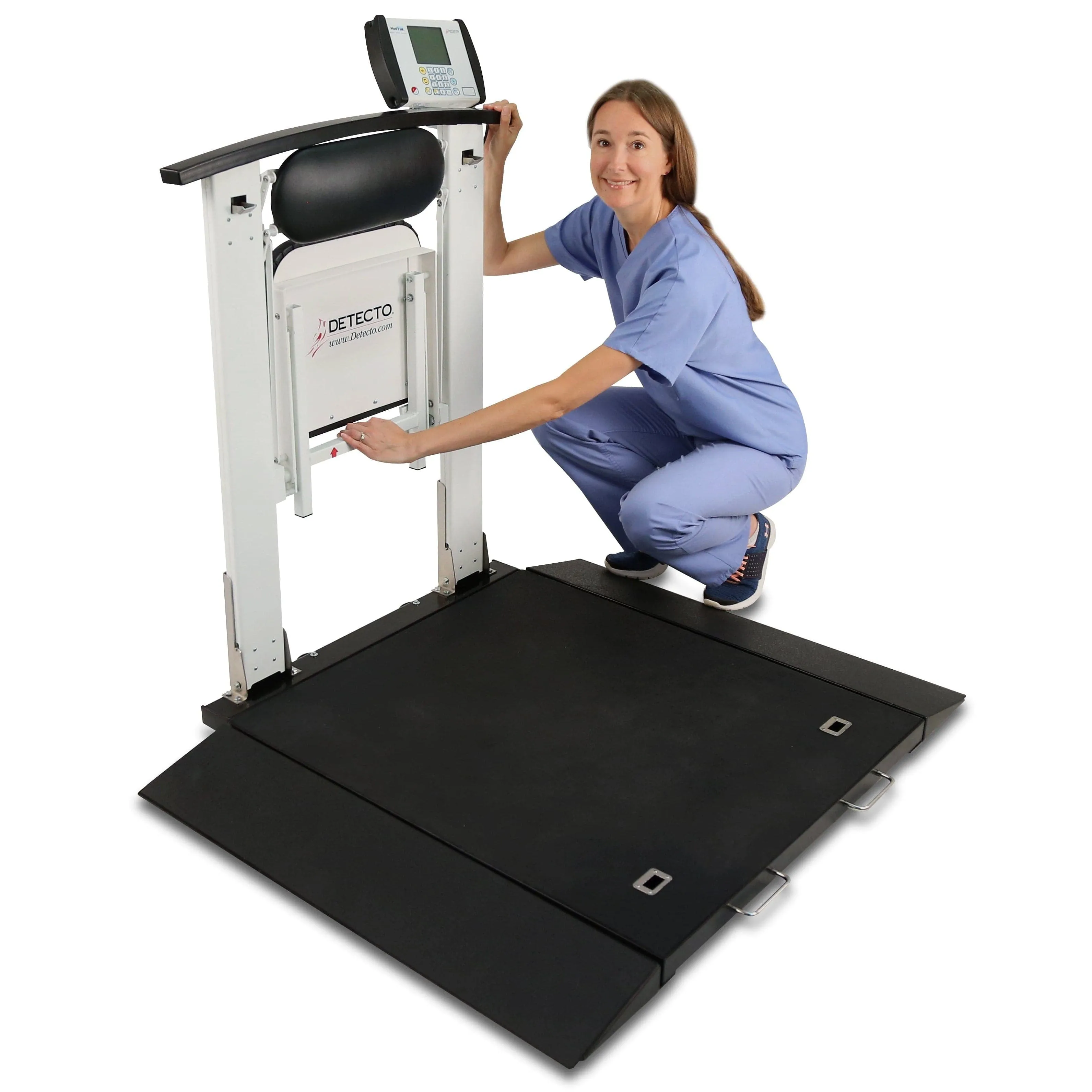 Detecto Portable Wheelchair Scale with Handrail and Seat