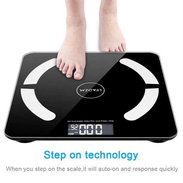 Digital Bathroom Wireless Fat Smart BMI Body Composition Analyzer Health Monitor Sync Data