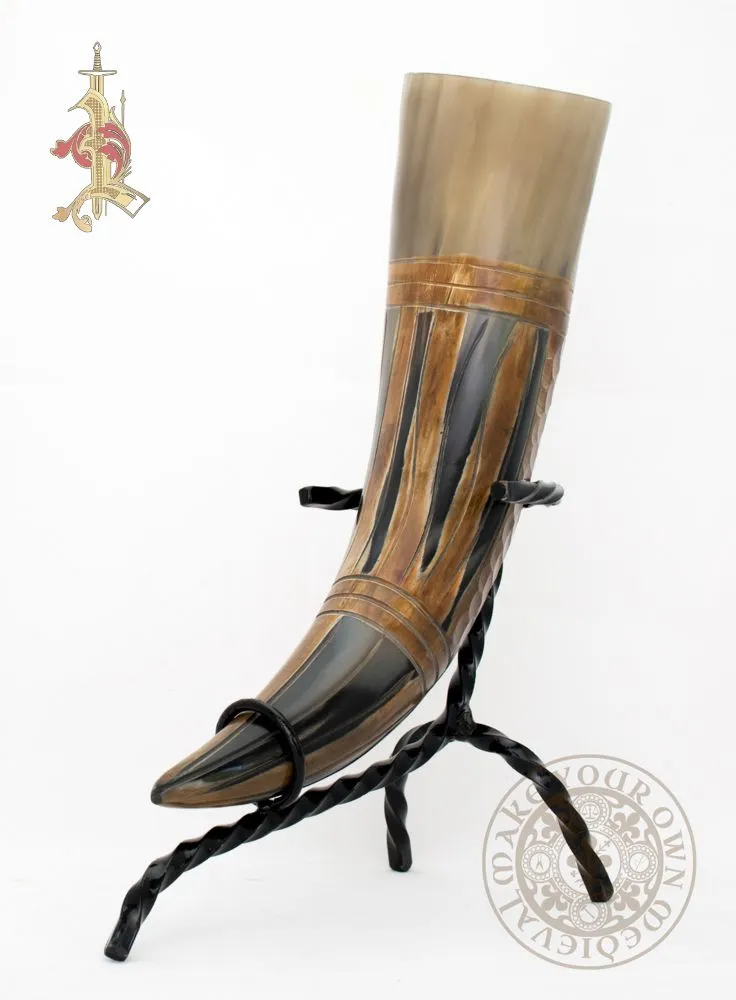 Dragon Scale Carved Drinking Horn 33-38cm (13'-15")