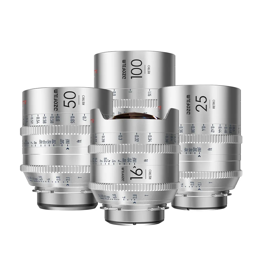 DZOFILM Vespid Retro 16/25/50/100mm 4 Lens set A (PL/EF Mount)