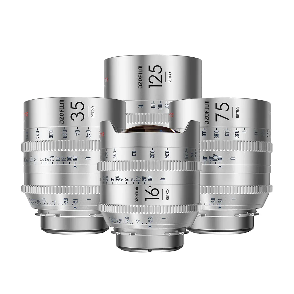 DZOFILM Vespid Retro 16/35/75/125mm 4 Lens set B (PL/EF Mount)