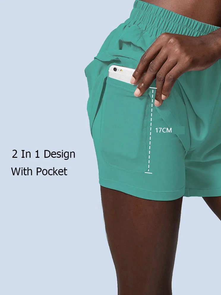 Elastic Waist Shorts 2 In 1 for Active Wear - SF2228