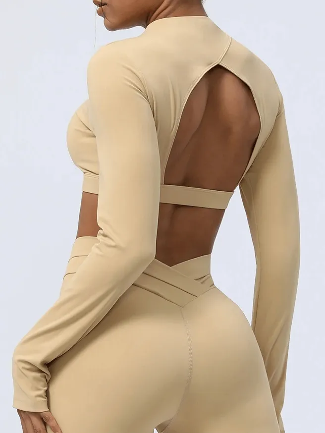 Elegant Women's Cut-Out Back Yoga Top - SF2104