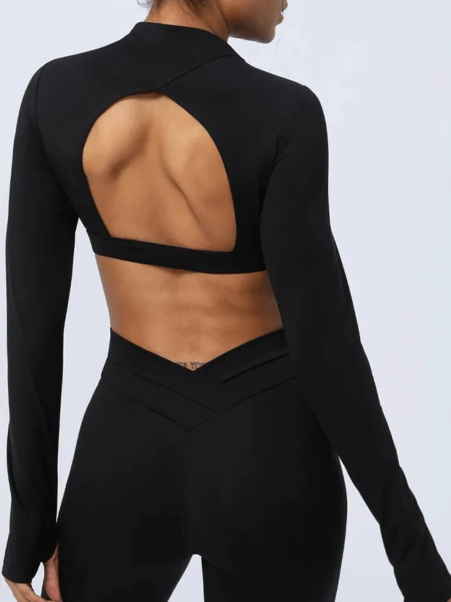 Elegant Women's Cut-Out Back Yoga Top - SF2104
