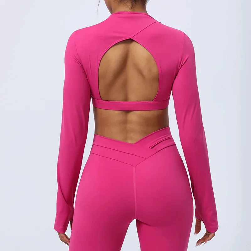 Elegant Women's Cut-Out Back Yoga Top - SF2104