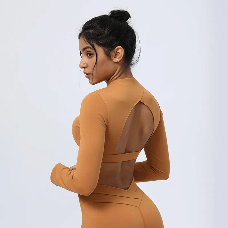 Elegant Women's Cut-Out Back Yoga Top - SF2104