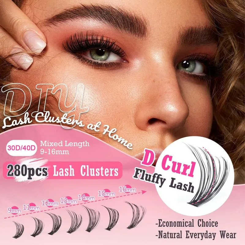 Eyelash DIY lash Extension Kit and LashCluster (30D 40D Kit)