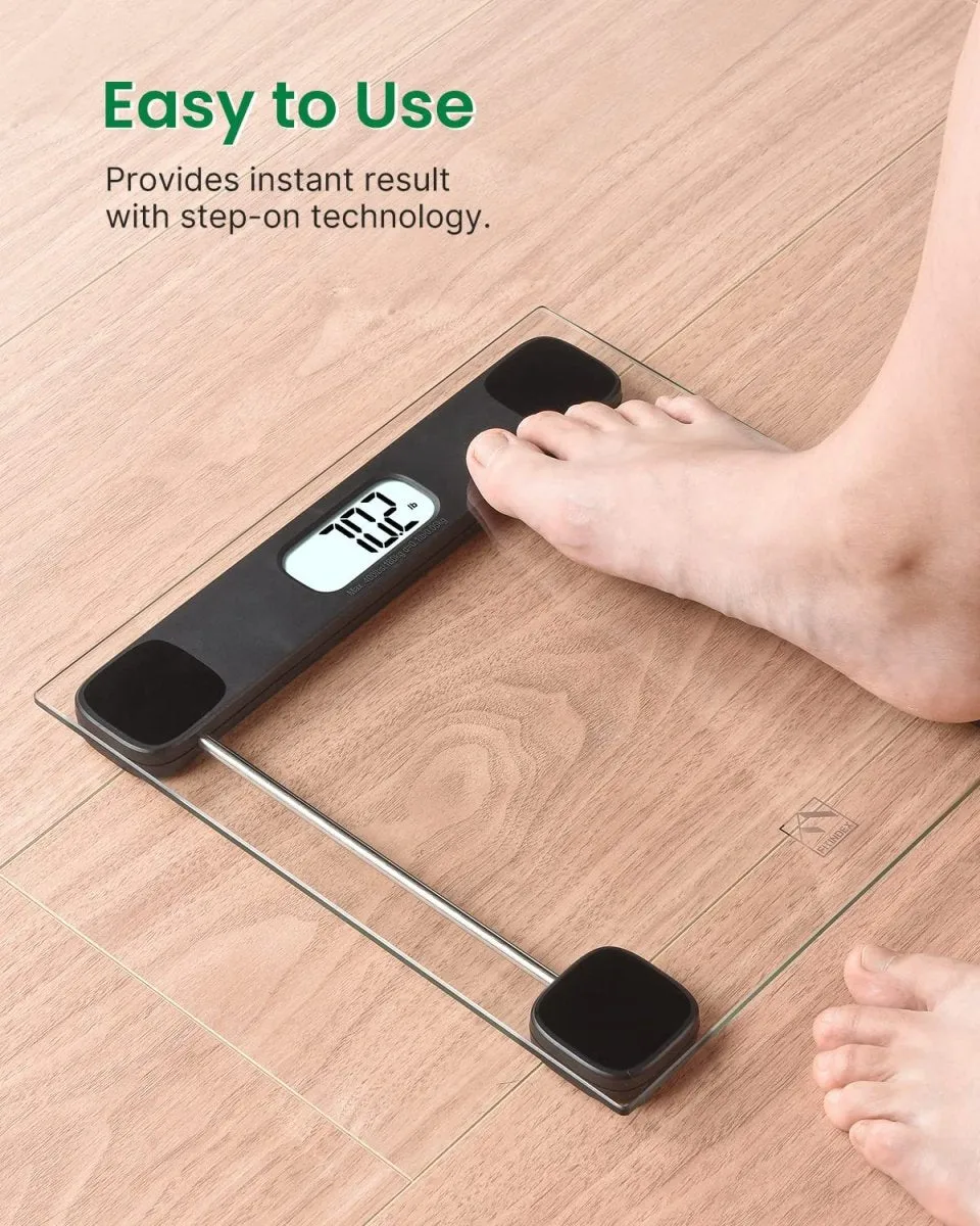 FITINDEX Bathroom Scale for Body Weight Digital Weighing Scale Large LCD Display