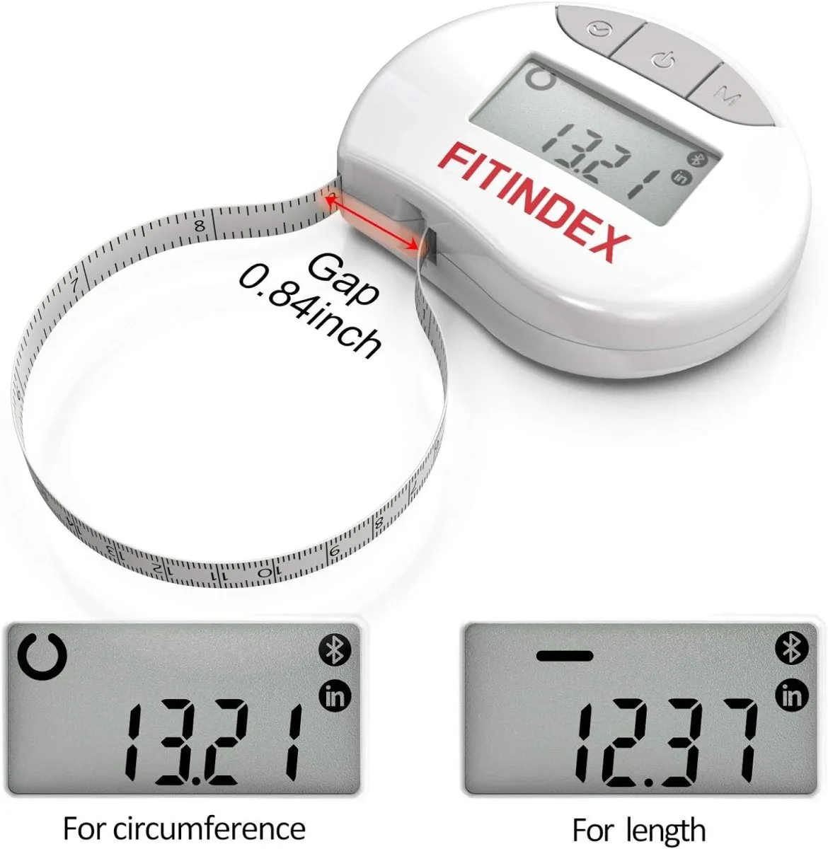 FITINDEX Bluetooth Measuring Tapes Smart Tape Measure Body with App Fitness Weight