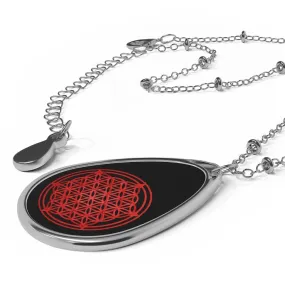Flower of Life Teardrop Silver Pendant/Necklace,Personalized Gift for Valentines/Birthday/Anniversary/Mother/Aunt/Gran/Sister/Wife/Graduate