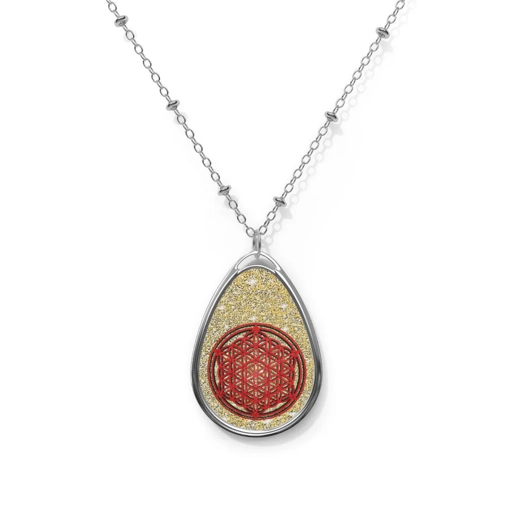 Flower of Life Teardrop Silver Pendant/Necklace,Personalized Gift for Valentines/Birthday/Anniversary/Mother/Aunt/Gran/Sister/Wife/Graduate