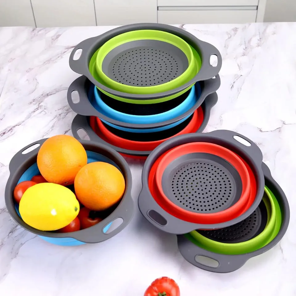 Foldable Silicone Drain Basket-Green(Large)