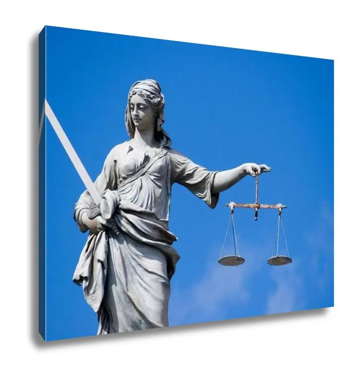 Gallery Wrapped Canvas, Statue Of Lady Justice At Dublin Castle In Dublin Ireland