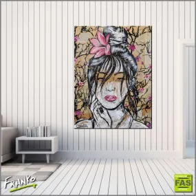 Golden 75cm x 100cm Geisha Book Club Base "Memoirs Of A Geisha" Vintage Book Pop art Painting (SOLD)