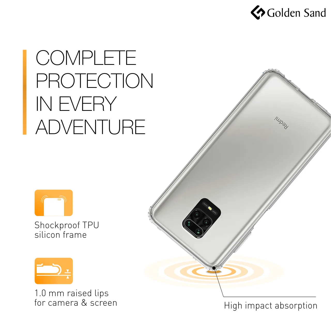 Golden Sand Just Clear Hybrid Series Back Case Cover for Redmi Note 10 Lite, Xiaomi Redmi Note 9 Pro, Xiaomi Redmi Note 9 Pro Max, Poco M2 Pro