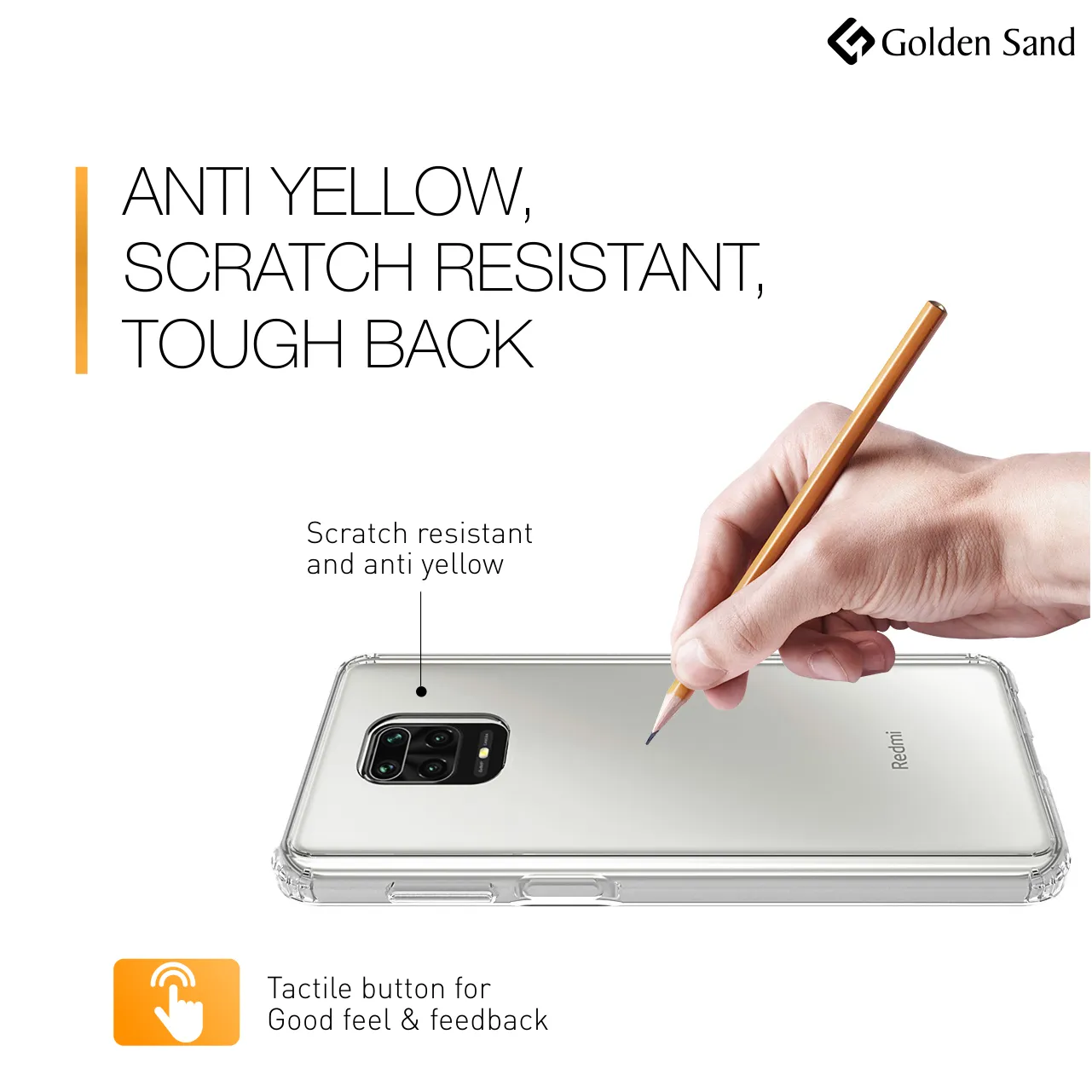 Golden Sand Just Clear Hybrid Series Back Case Cover for Redmi Note 10 Lite, Xiaomi Redmi Note 9 Pro, Xiaomi Redmi Note 9 Pro Max, Poco M2 Pro