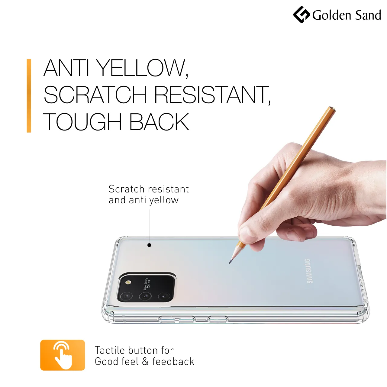 Golden Sand Just Clear Hybrid Series Back Case Cover for  Samsung Galaxy S10 Lite