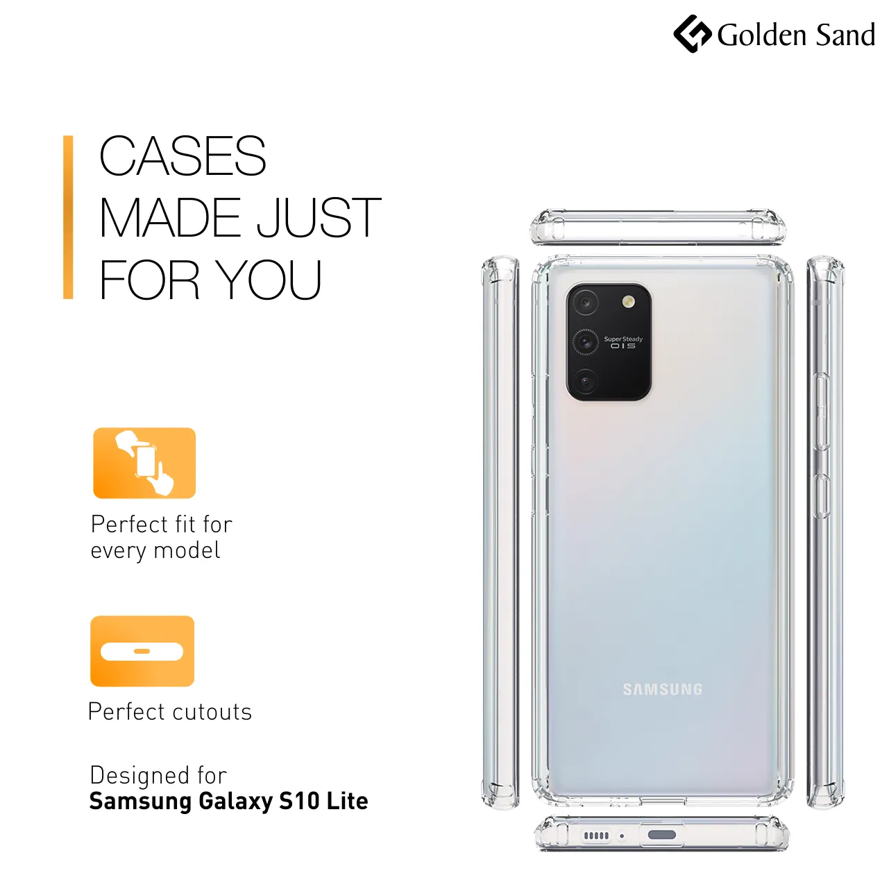 Golden Sand Just Clear Hybrid Series Back Case Cover for  Samsung Galaxy S10 Lite