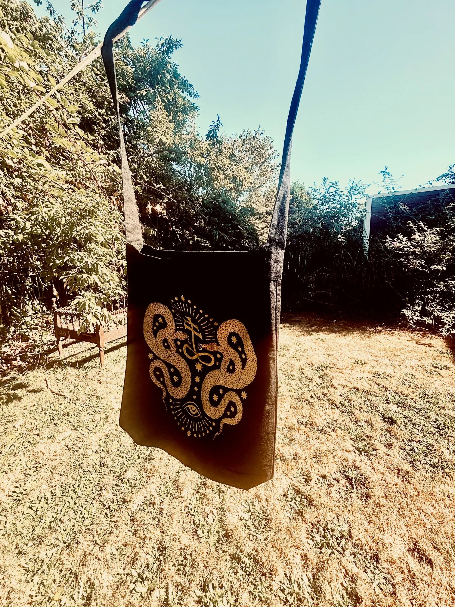 Golden Serpents Cross Body Tote