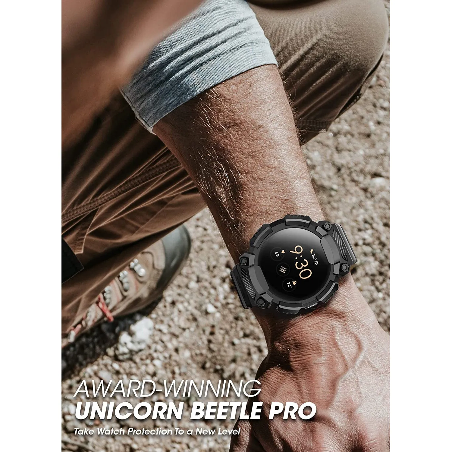 Google Pixel Watch Unicorn Beetle PRO Wristband Case 41mm-Black