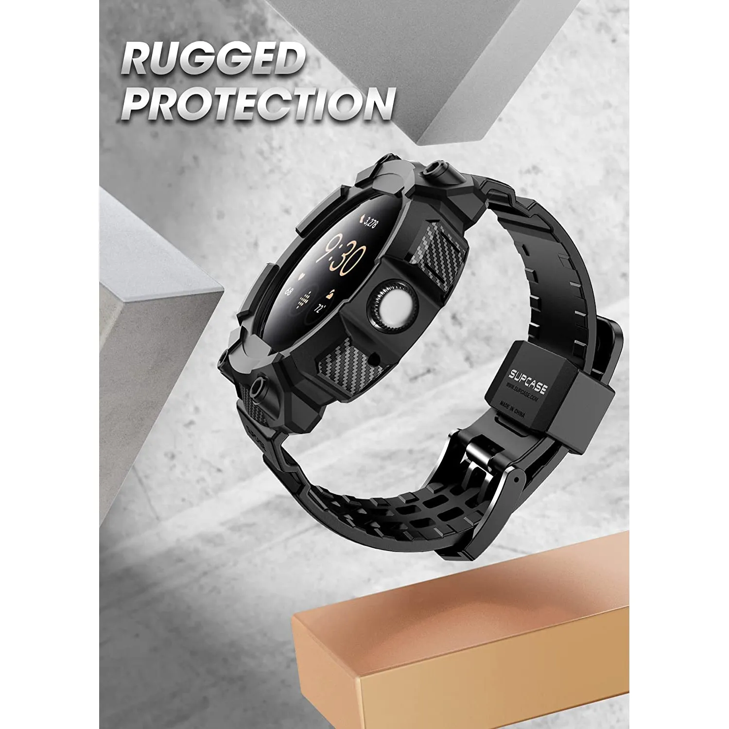 Google Pixel Watch Unicorn Beetle PRO Wristband Case 41mm-Black