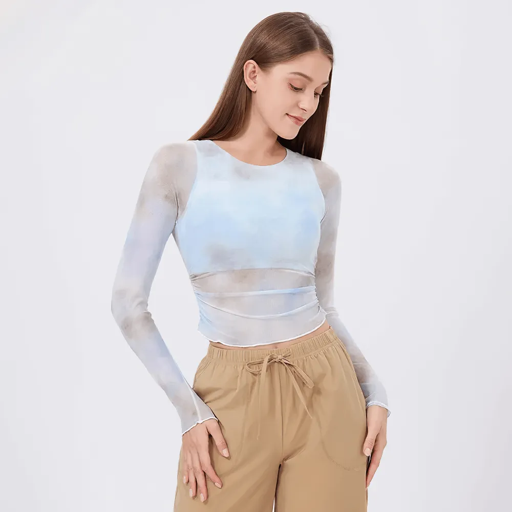 Gradient Long-Sleeve Yoga Top for Women - SF2318