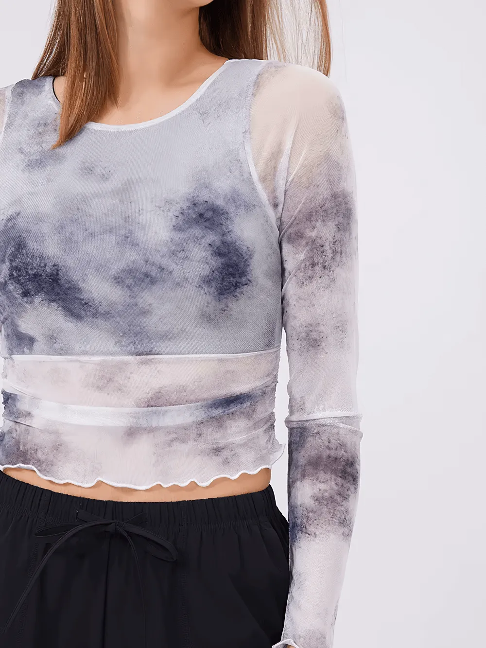 Gradient Long-Sleeve Yoga Top for Women - SF2318