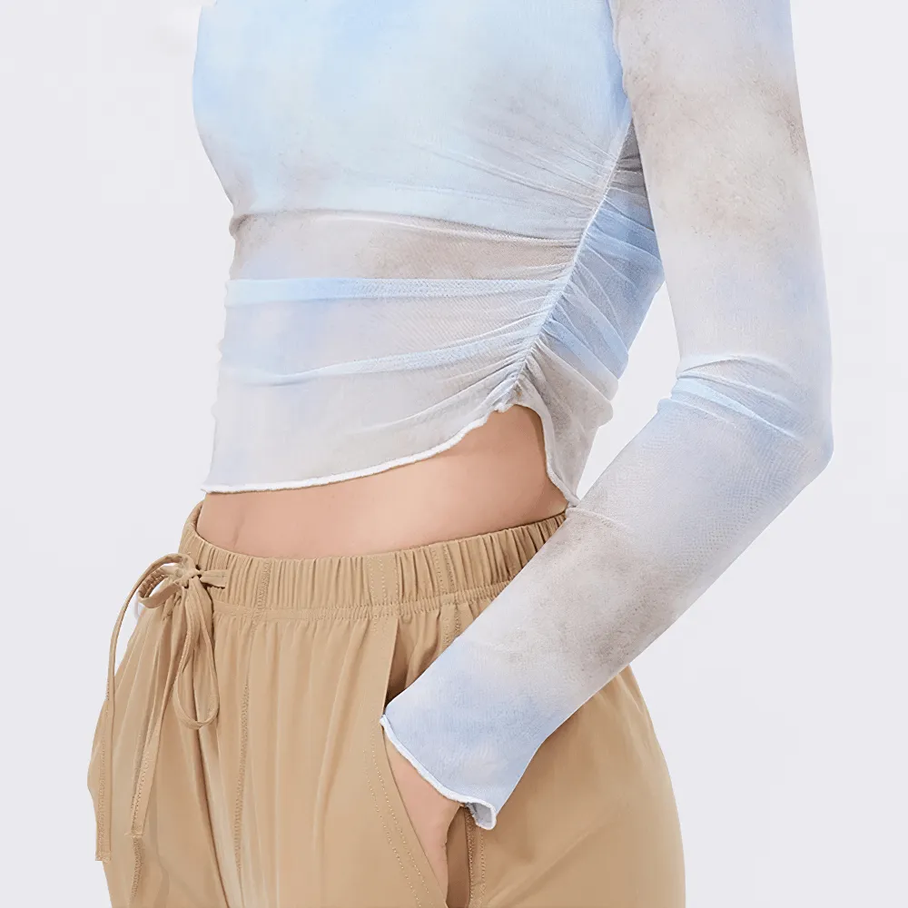 Gradient Long-Sleeve Yoga Top for Women - SF2318