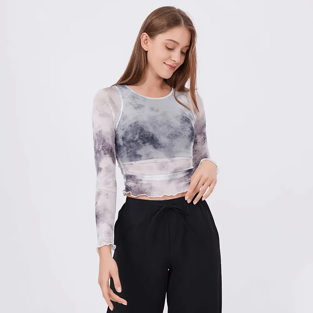Gradient Long-Sleeve Yoga Top for Women - SF2318