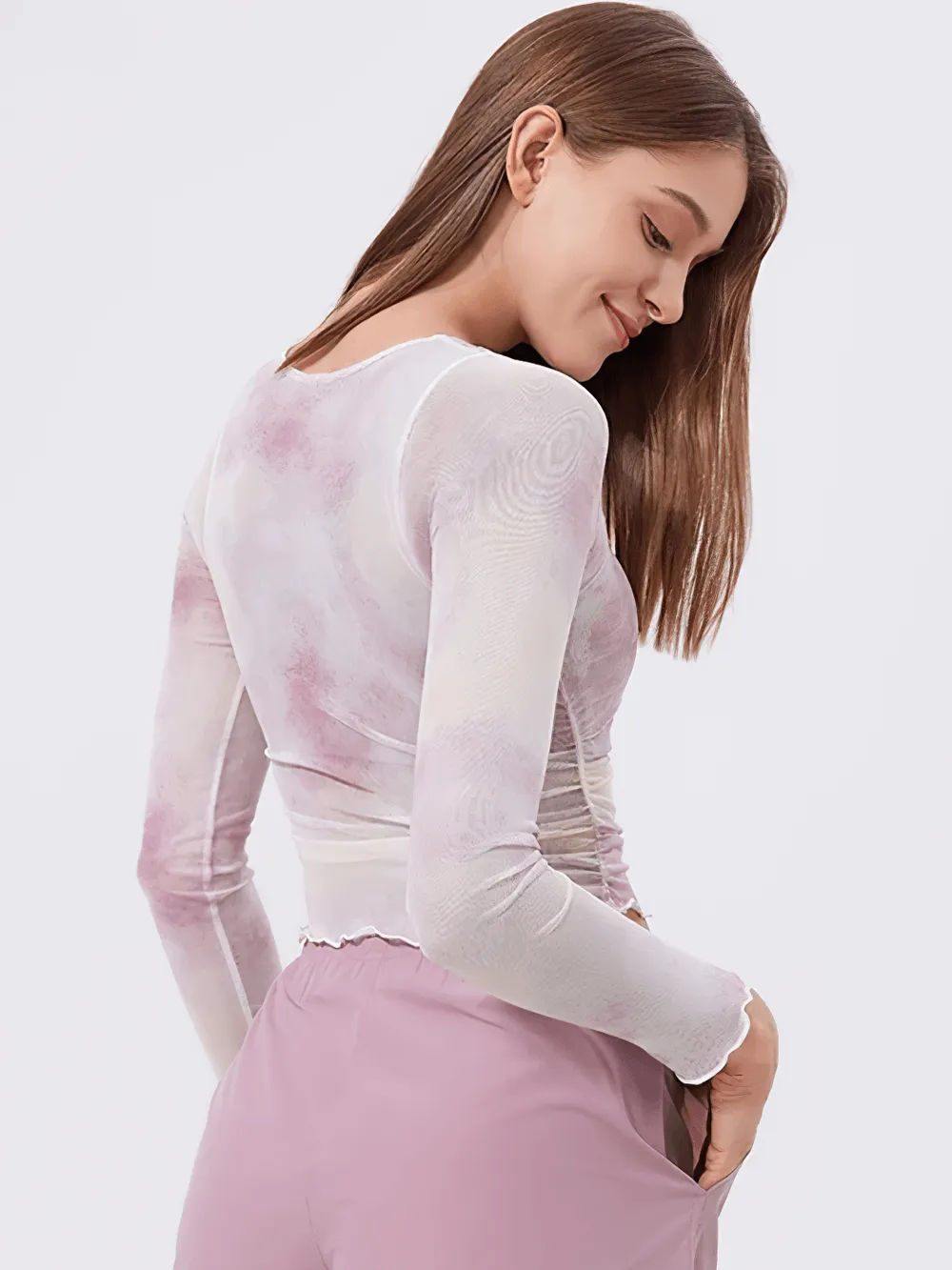 Gradient Long-Sleeve Yoga Top for Women - SF2318