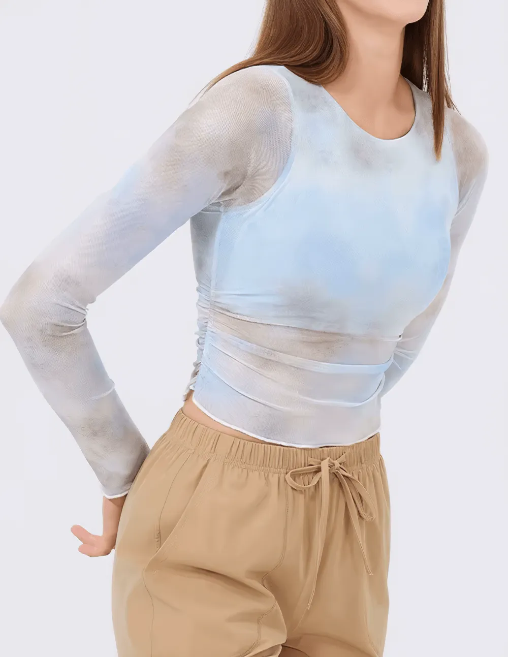 Gradient Long-Sleeve Yoga Top for Women - SF2318