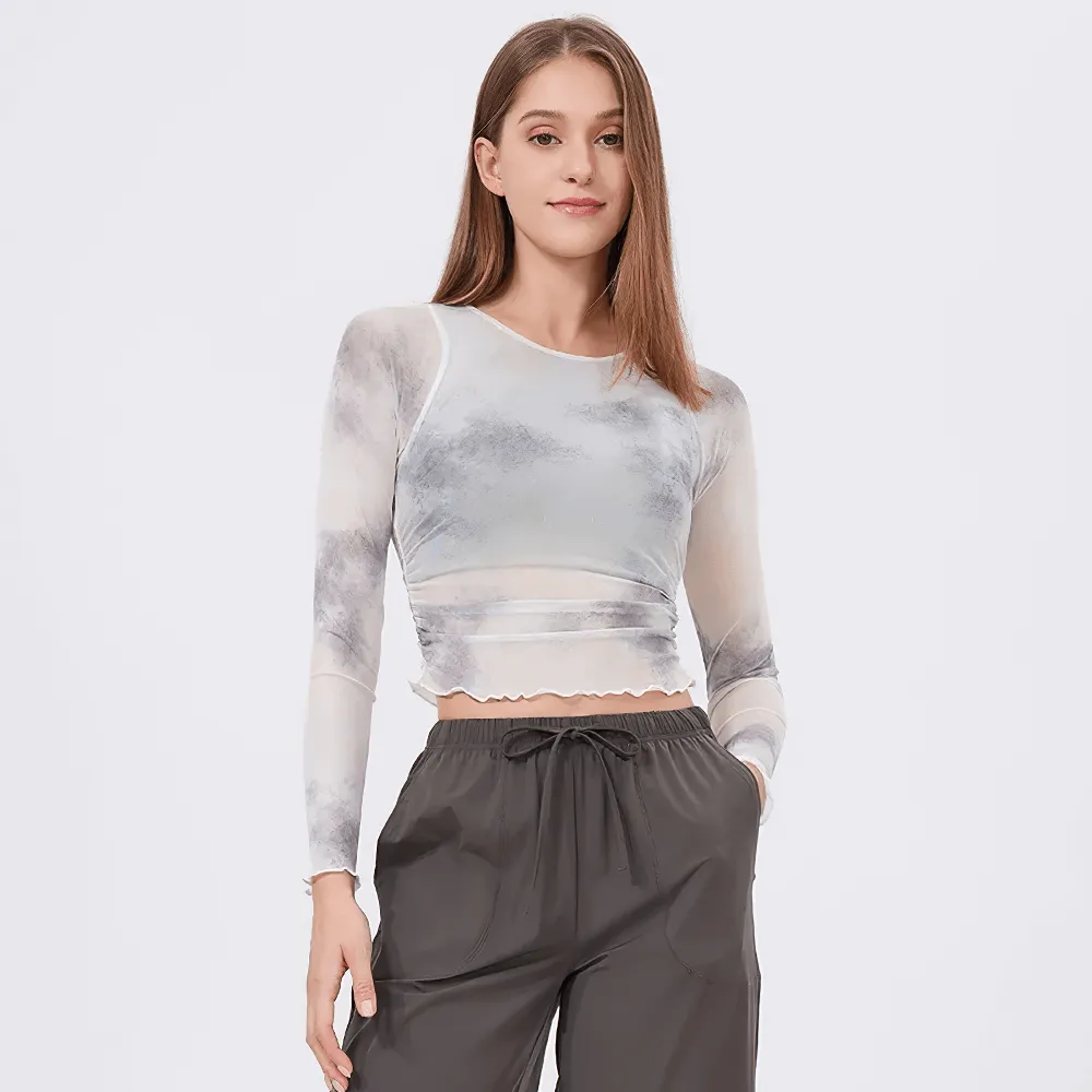 Gradient Long-Sleeve Yoga Top for Women - SF2318