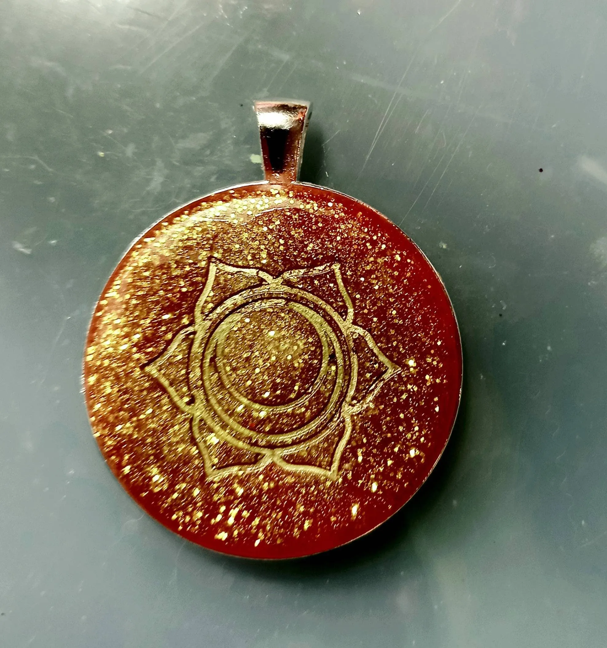 Handmade Heart Chakra Silver Pendant/Necklace,Unisex Spiritual Health Gift for Birthday/Anniversary/Mother/Aunt/Granny/Sister/Wife/Graduate