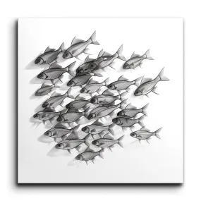 Harmony in Monochrome: School of Fish Art