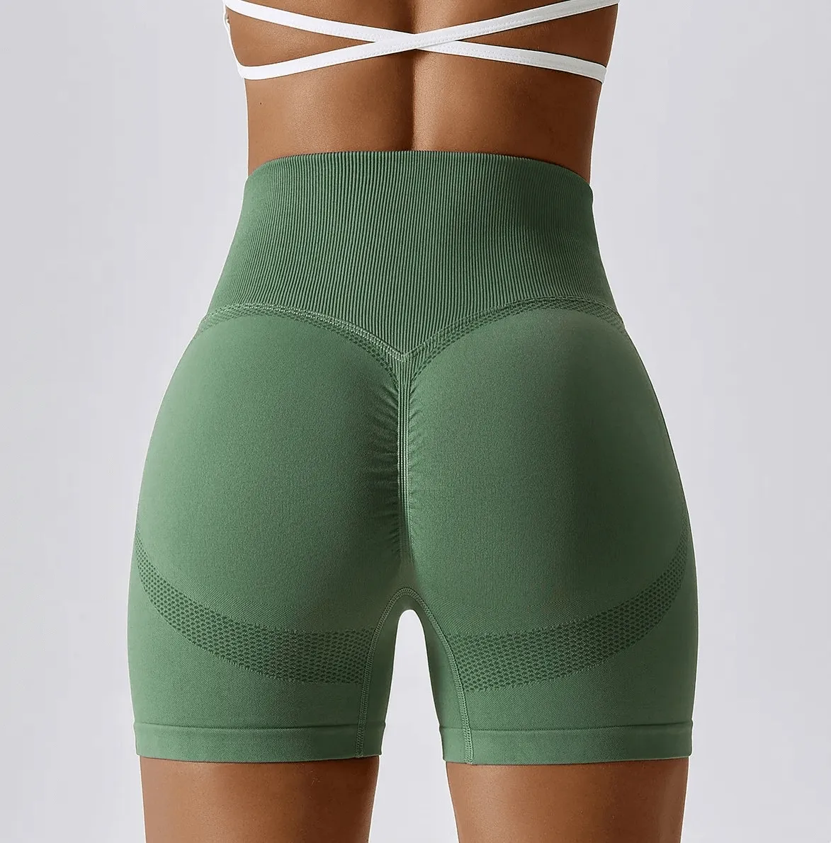 High-Performance Nylon Spandex Yoga Shorts - SF2210