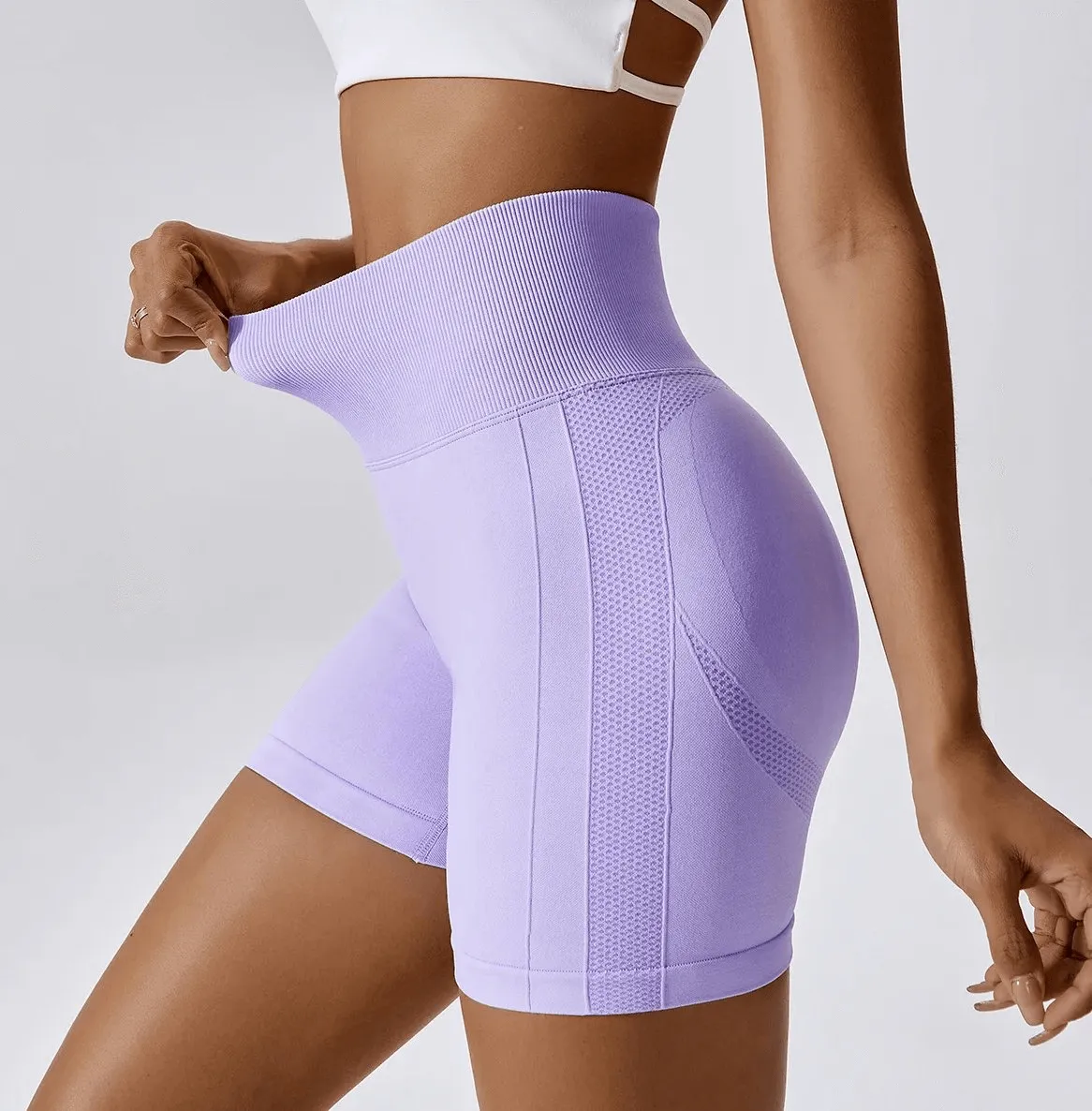 High-Performance Nylon Spandex Yoga Shorts - SF2210