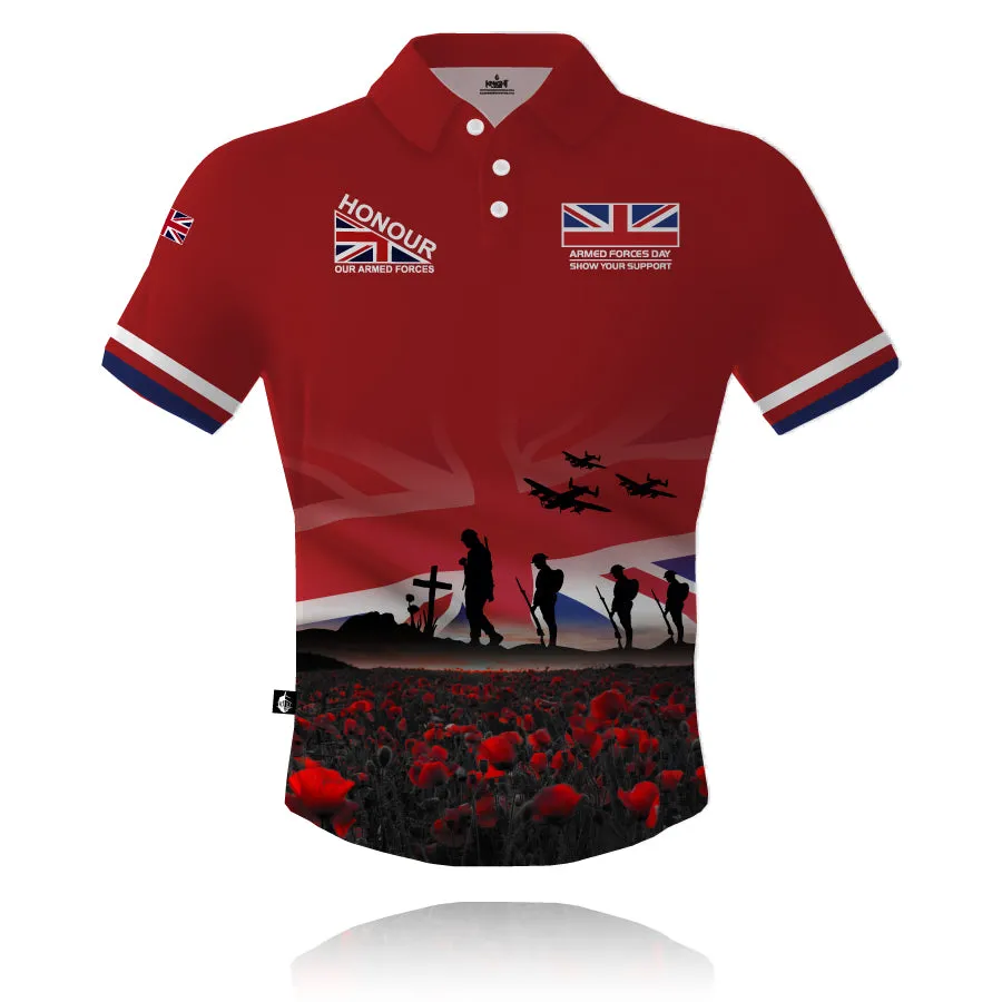 Honour Our Armed Forces - Armed Forces Day 2024 V1 (Red) - Tech Polo